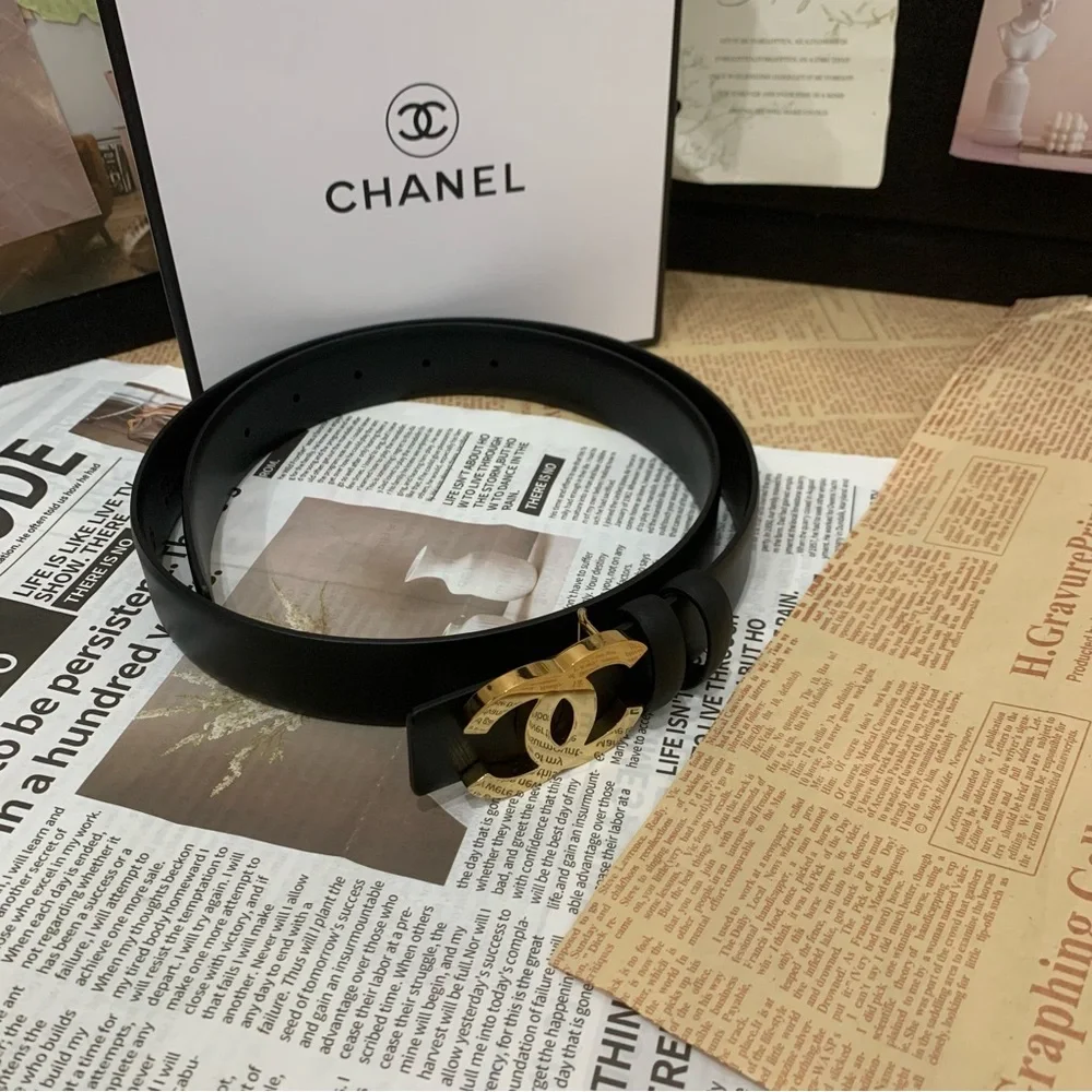 Chanel Women's Black Belt SZ 95